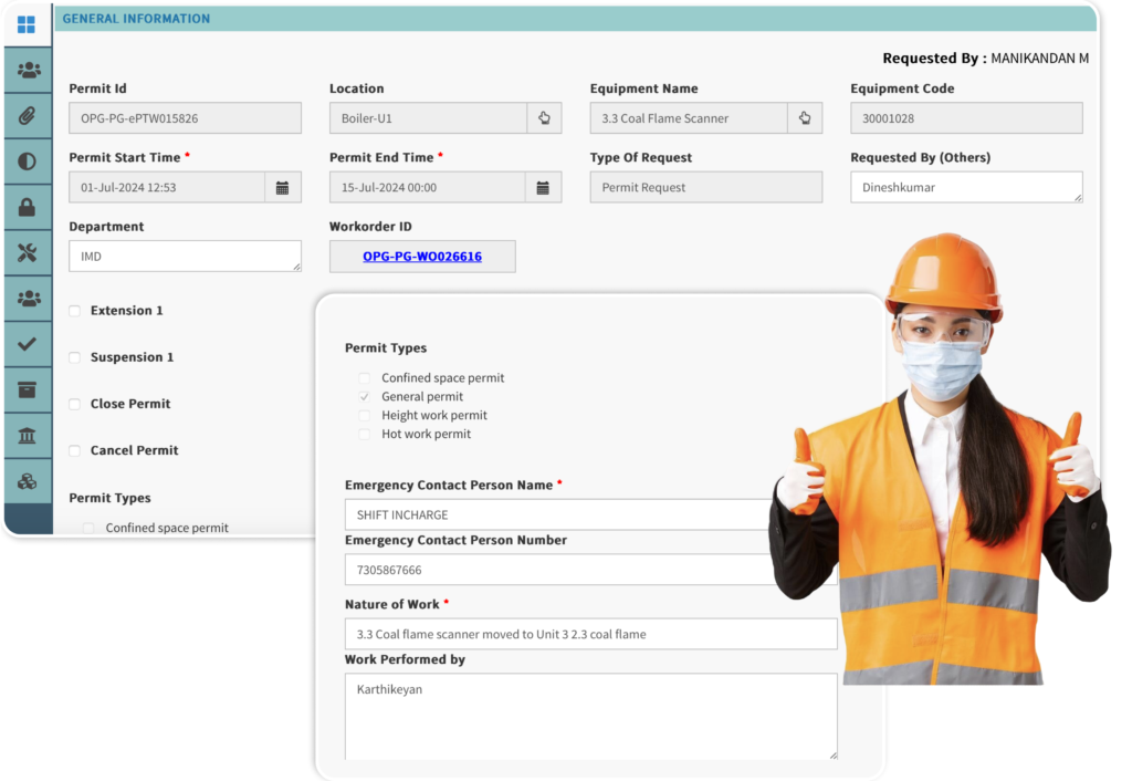 EPTW (Safety Permit) in MaintWiz CMMS: Manage and track all safety permits, ensuring workplace safety & Compliance