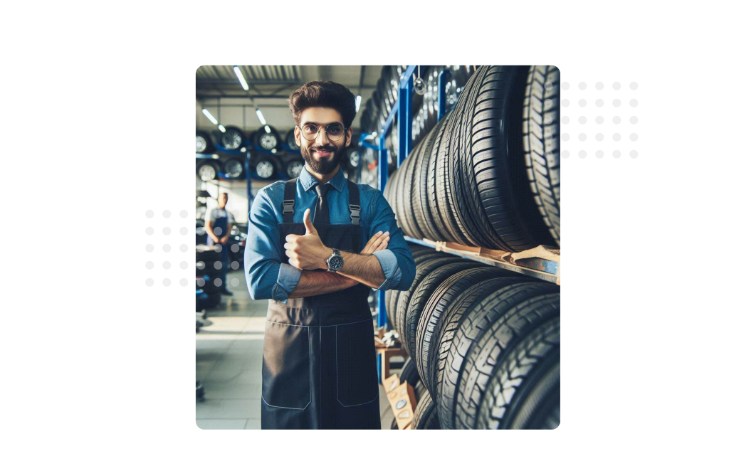 A worker in a tyre plant monitors equipment, showcasing AI-powered MaintWiz CMMS for efficient maintenance and reduced downtime.